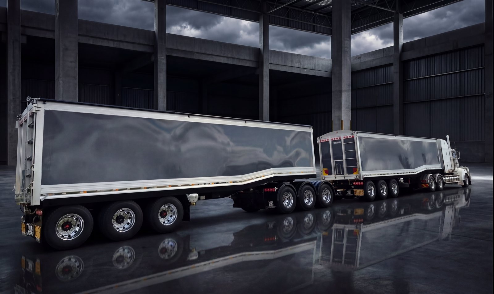 YLZ A-double road train tipper combination — Western Star prime mover