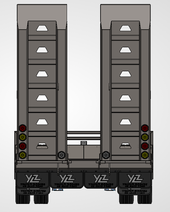 YLZ 3-axle plant trailer with twin hydraulic ramps